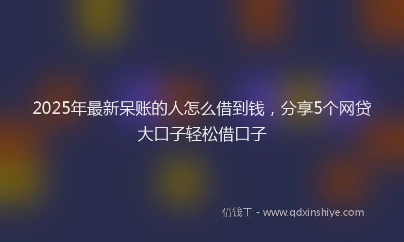 2025年最新呆账的人怎么借到钱，分享5个网贷大口子轻松借口子