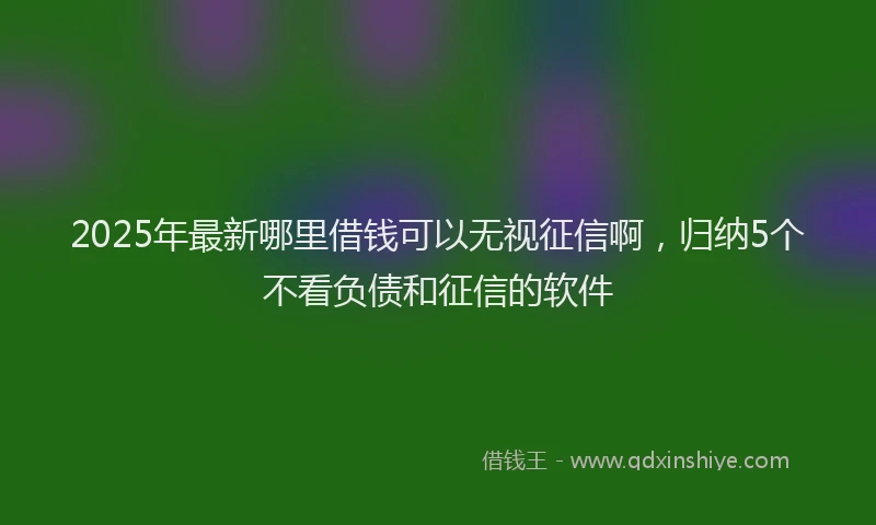 2025年最新哪里借钱可以无视征信啊，归纳5个不看负债和征信的软件