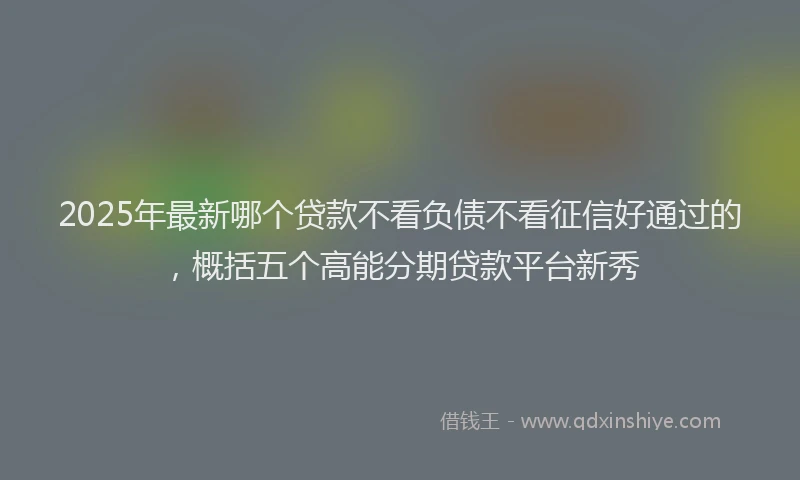 2025年最新哪个贷款不看负债不看征信好通过的，概括五个高能分期贷款平台新秀