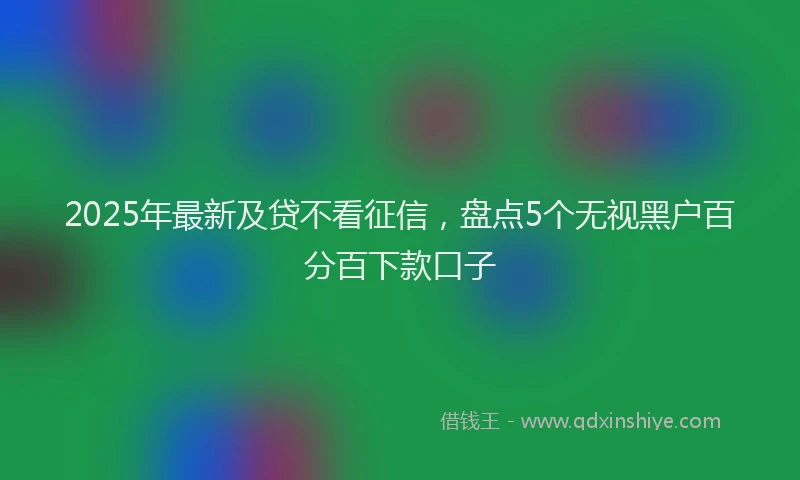 2025年最新及贷不看征信，盘点5个无视黑户百分百下款口子