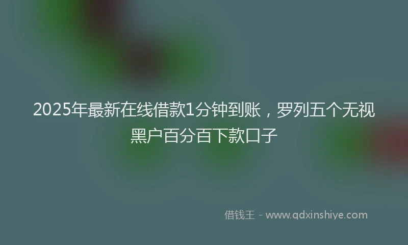2025年最新在线借款1分钟到账，罗列五个无视黑户百分百下款口子