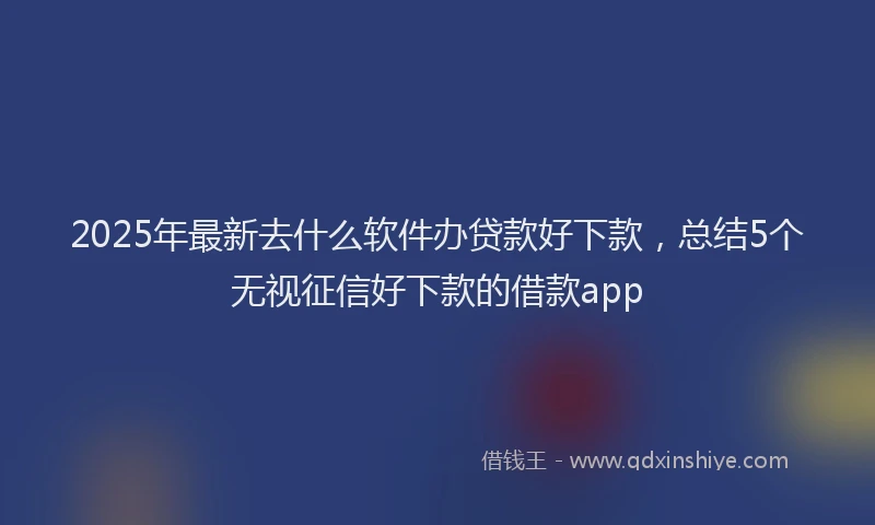 2025年最新去什么软件办贷款好下款，总结5个无视征信好下款的借款app