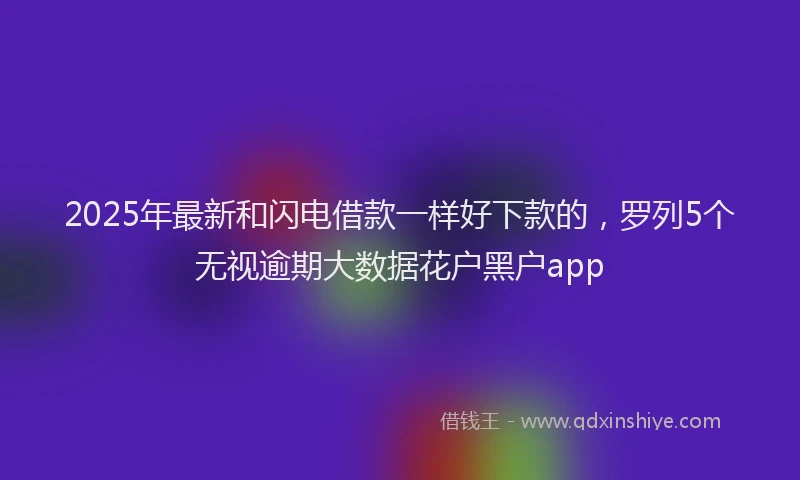 2025年最新和闪电借款一样好下款的，罗列5个无视逾期大数据花户黑户app