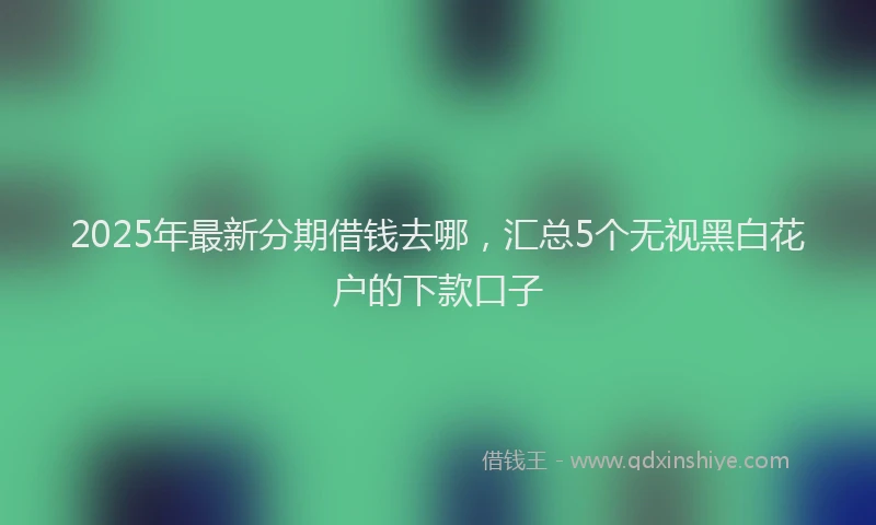 2025年最新分期借钱去哪，汇总5个无视黑白花户的下款口子