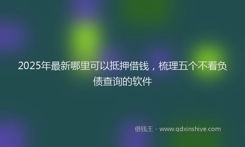 2025年最新哪里可以抵押借钱，梳理五个不看负债查询的软件