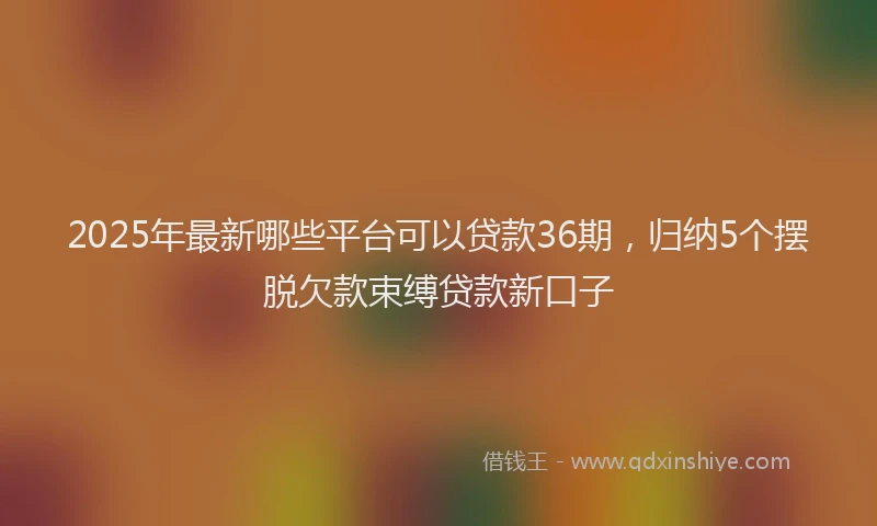 2025年最新哪些平台可以贷款36期，归纳5个摆脱欠款束缚贷款新口子