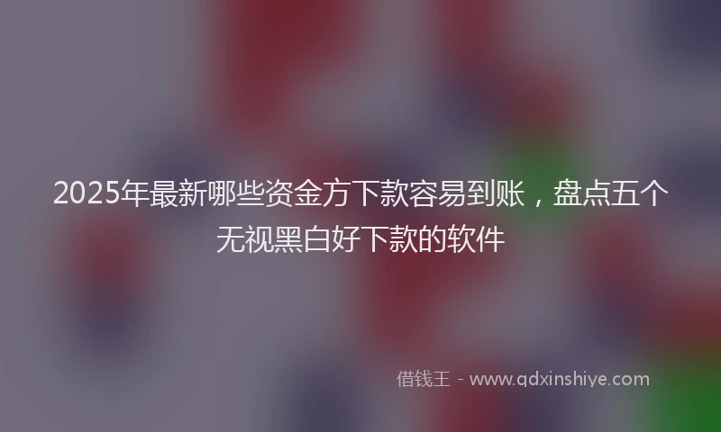 2025年最新哪些资金方下款容易到账，盘点五个无视黑白好下款的软件