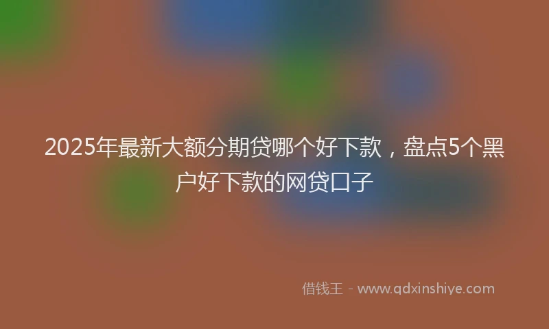 2025年最新大额分期贷哪个好下款，盘点5个黑户好下款的网贷口子