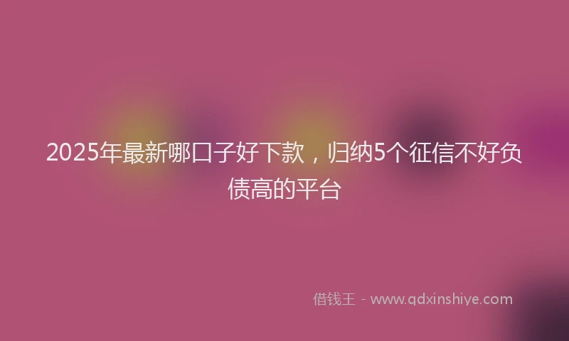 2025年最新哪口子好下款，归纳5个征信不好负债高的平台