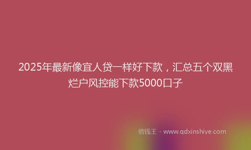 2025年最新像宜人贷一样好下款，汇总五个双黑烂户风控能下款5000口子