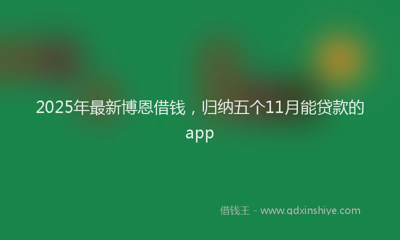 2025年最新博恩借钱，归纳五个11月能贷款的app