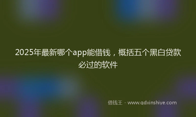2025年最新哪个app能借钱，概括五个黑白贷款必过的软件