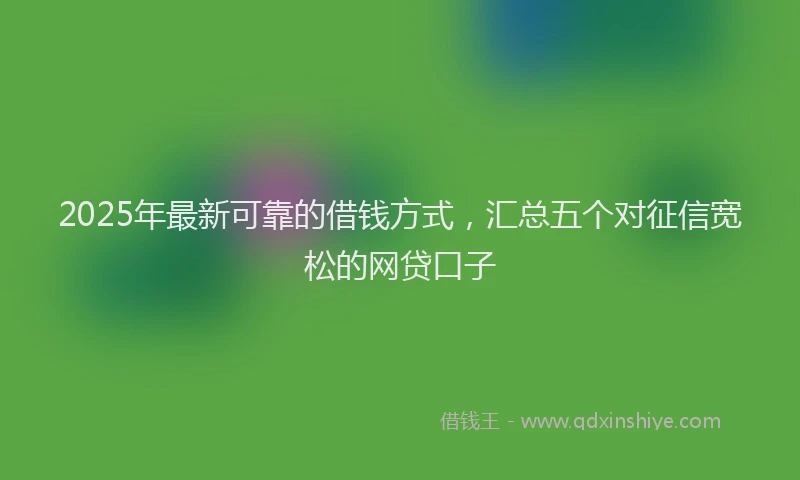 2025年最新可靠的借钱方式，汇总五个对征信宽松的网贷口子