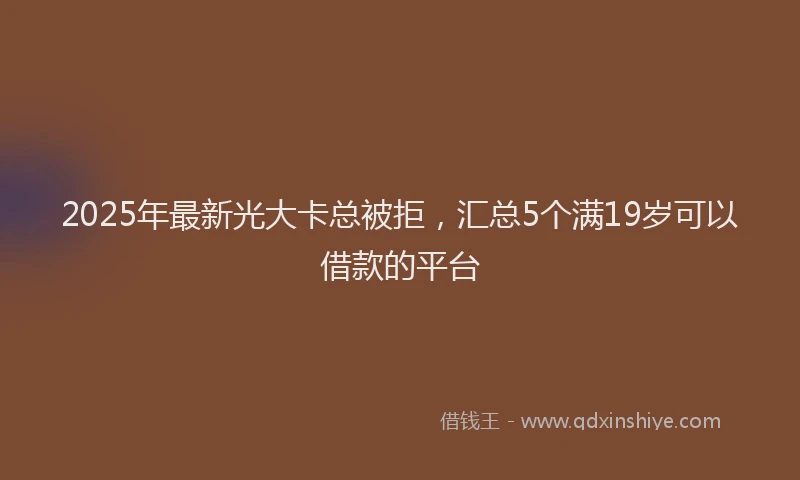 2025年最新光大卡总被拒，汇总5个满19岁可以借款的平台