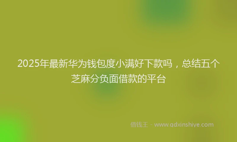 2025年最新华为钱包度小满好下款吗，总结五个芝麻分负面借款的平台