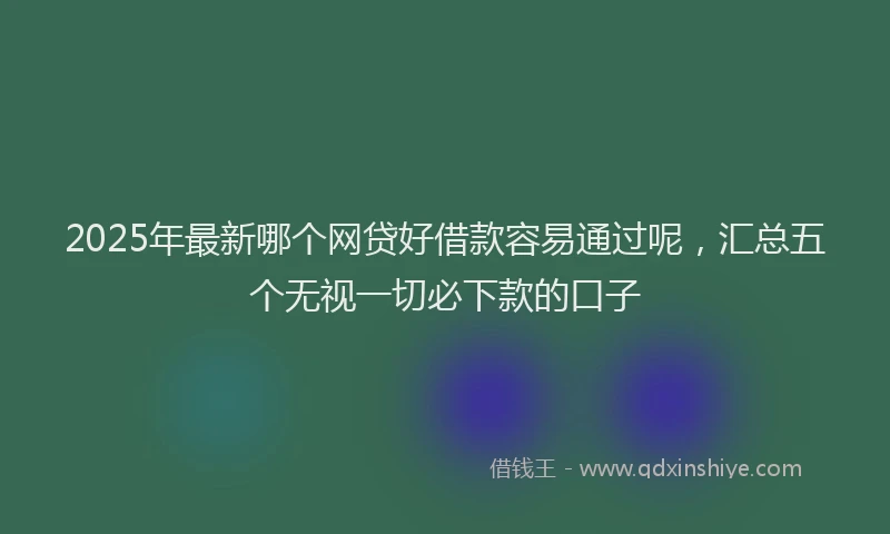2025年最新哪个网贷好借款容易通过呢，汇总五个无视一切必下款的口子