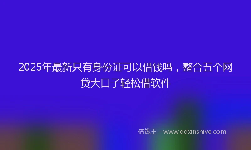 2025年最新只有身份证可以借钱吗，整合五个网贷大口子轻松借软件
