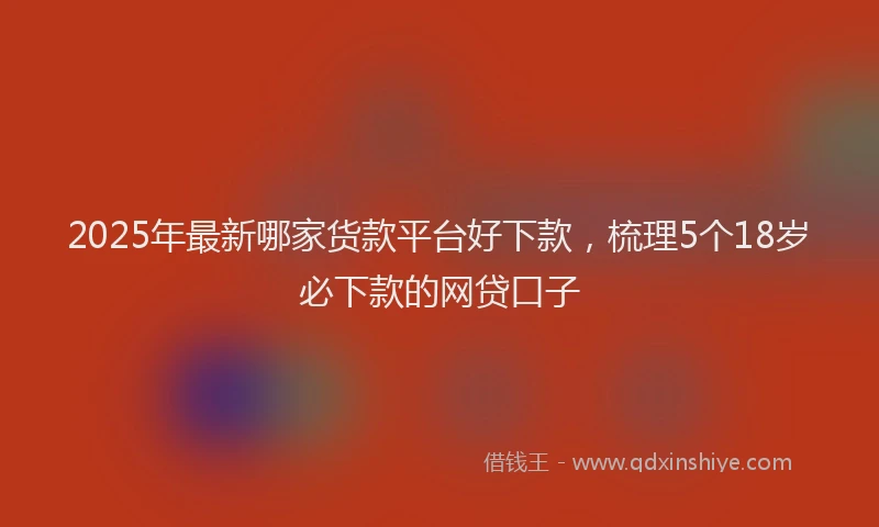 2025年最新哪家货款平台好下款，梳理5个18岁必下款的网贷口子