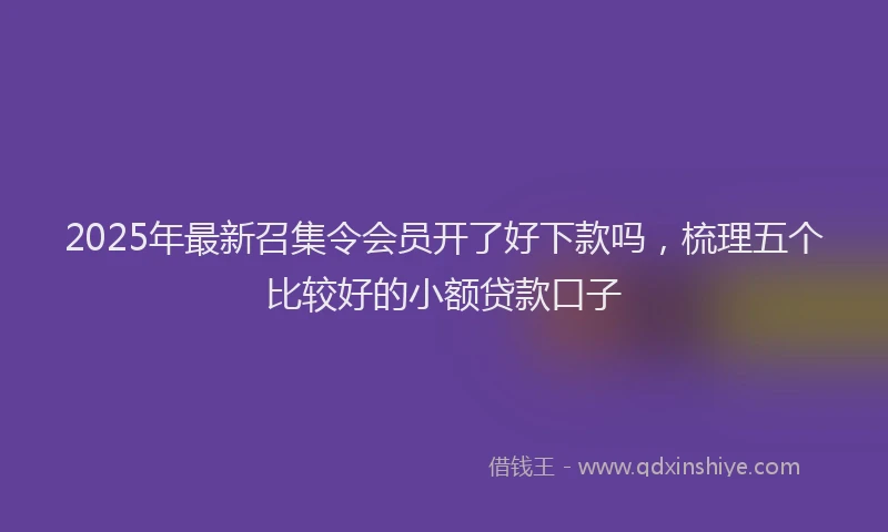 2025年最新召集令会员开了好下款吗，梳理五个比较好的小额贷款口子
