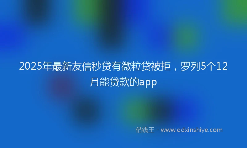 2025年最新友信秒贷有微粒贷被拒，罗列5个12月能贷款的app