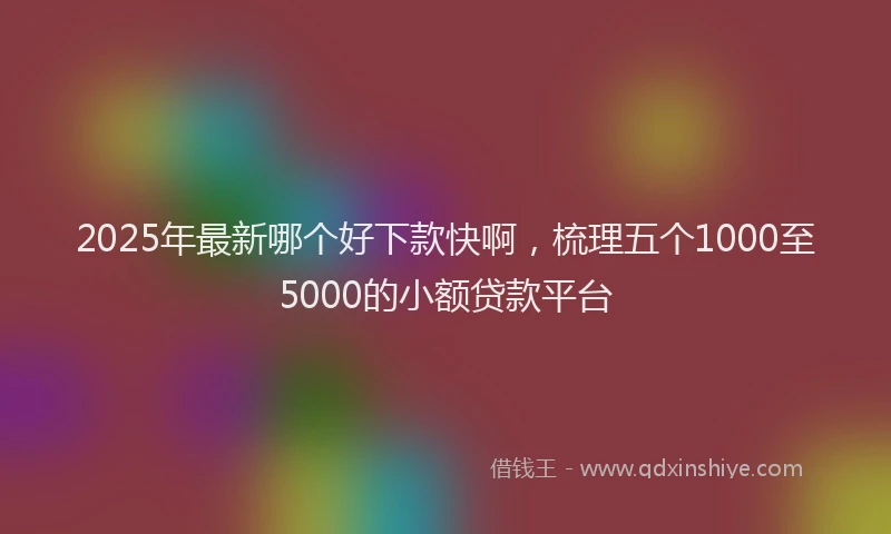 2025年最新哪个好下款快啊，梳理五个1000至5000的小额贷款平台