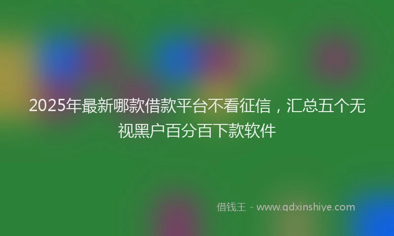 2025年最新哪款借款平台不看征信，汇总五个无视黑户百分百下款软件