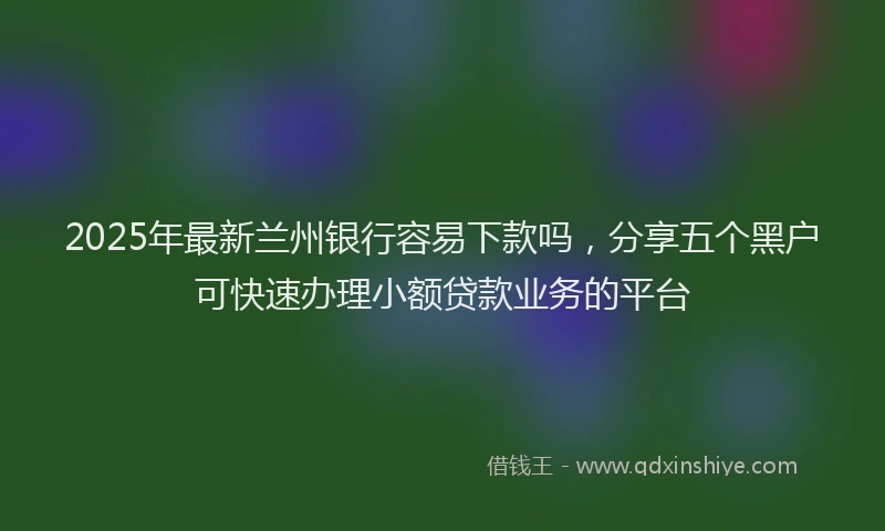 2025年最新兰州银行容易下款吗，分享五个黑户可快速办理小额贷款业务的平台