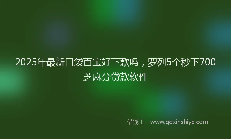 2025年最新口袋百宝好下款吗，罗列5个秒下700芝麻分贷款软件