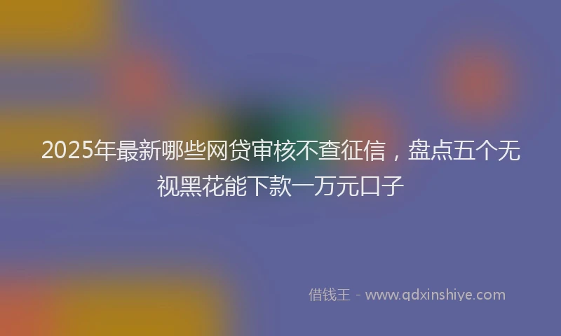 2025年最新哪些网贷审核不查征信，盘点五个无视黑花能下款一万元口子