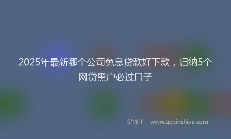 2025年最新哪个公司免息贷款好下款，归纳5个网贷黑户必过口子