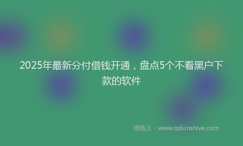 2025年最新分付借钱开通，盘点5个不看黑户下款的软件