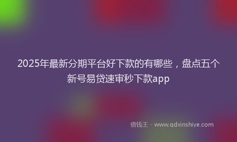 2025年最新分期平台好下款的有哪些，盘点五个新号易贷速审秒下款app