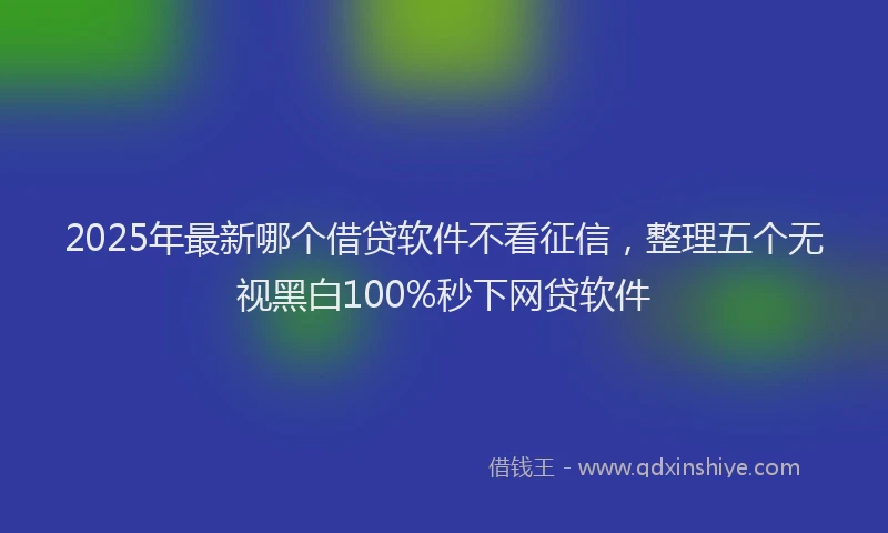 2025年最新哪个借贷软件不看征信，整理五个无视黑白100%秒下网贷软件