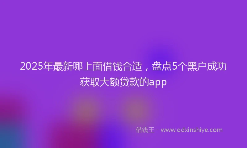 2025年最新哪上面借钱合适，盘点5个黑户成功获取大额贷款的app