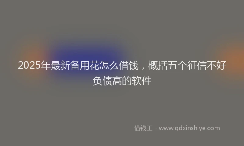 2025年最新备用花怎么借钱，概括五个征信不好负债高的软件