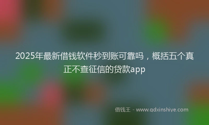2025年最新借钱软件秒到账可靠吗，概括五个真正不查征信的贷款app