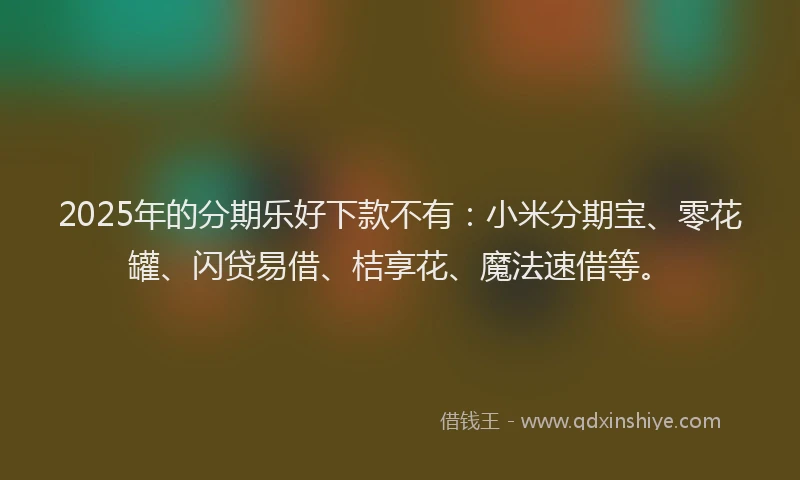 2025年的分期乐好下款不有：小米分期宝、零花罐、闪贷易借、桔享花、魔法速借等。