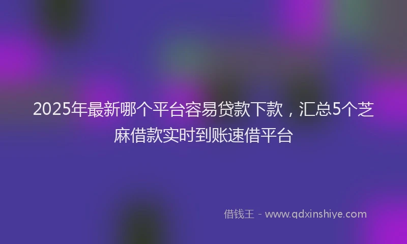 2025年最新哪个平台容易贷款下款，汇总5个芝麻借款实时到账速借平台