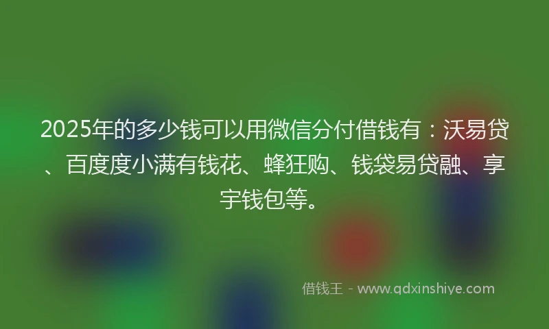 2025年的多少钱可以用微信分付借钱有：沃易贷、百度度小满有钱花、蜂狂购、钱袋易贷融、享宇钱包等。