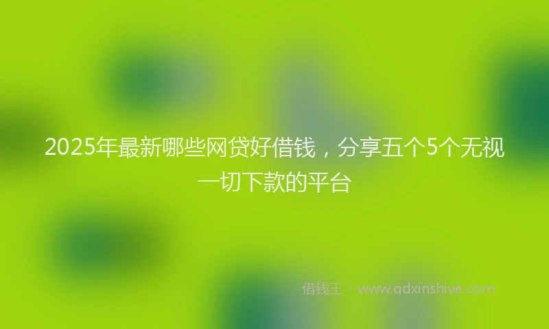 2025年最新哪些网贷好借钱，分享五个5个无视一切下款的平台