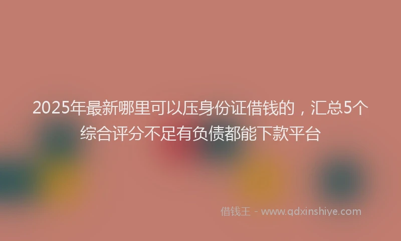 2025年最新哪里可以压身份证借钱的，汇总5个综合评分不足有负债都能下款平台