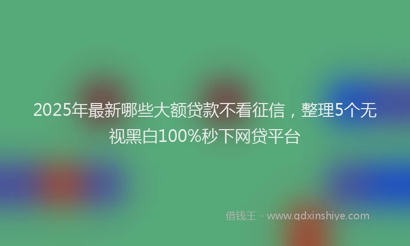 2025年最新哪些大额贷款不看征信，整理5个无视黑白100%秒下网贷平台