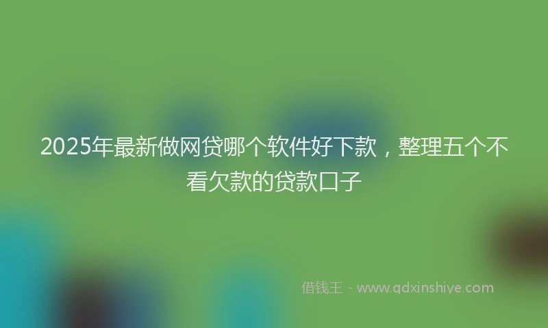 2025年最新做网贷哪个软件好下款，整理五个不看欠款的贷款口子