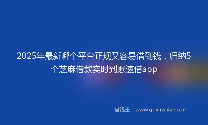 2025年最新哪个平台正规又容易借到钱，归纳5个芝麻借款实时到账速借app