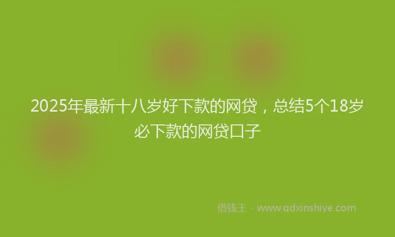 2025年最新十八岁好下款的网贷，总结5个18岁必下款的网贷口子