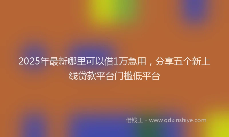 2025年最新哪里可以借1万急用，分享五个新上线贷款平台门槛低平台