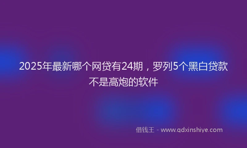 2025年最新哪个网贷有24期，罗列5个黑白贷款不是高炮的软件
