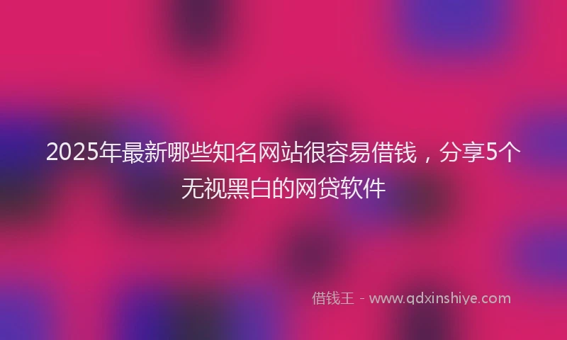 2025年最新哪些知名网站很容易借钱，分享5个无视黑白的网贷软件