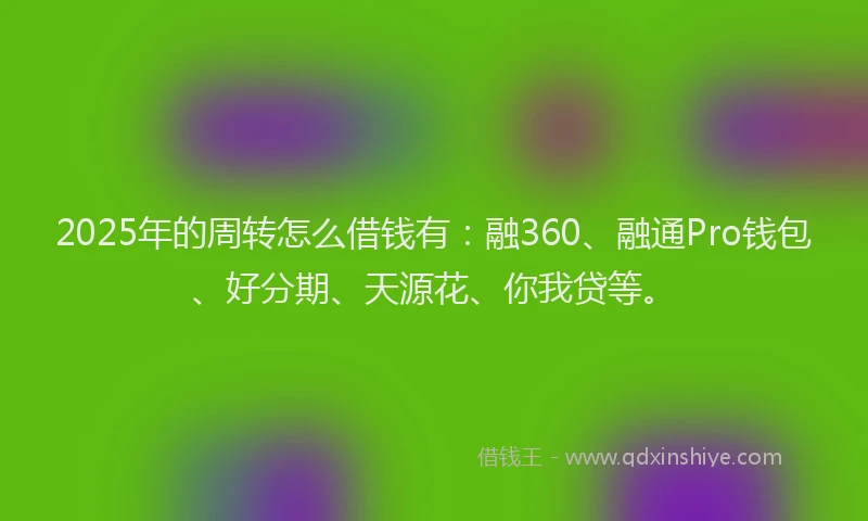 2025年的周转怎么借钱有：融360、融通Pro钱包、好分期、天源花、你我贷等。