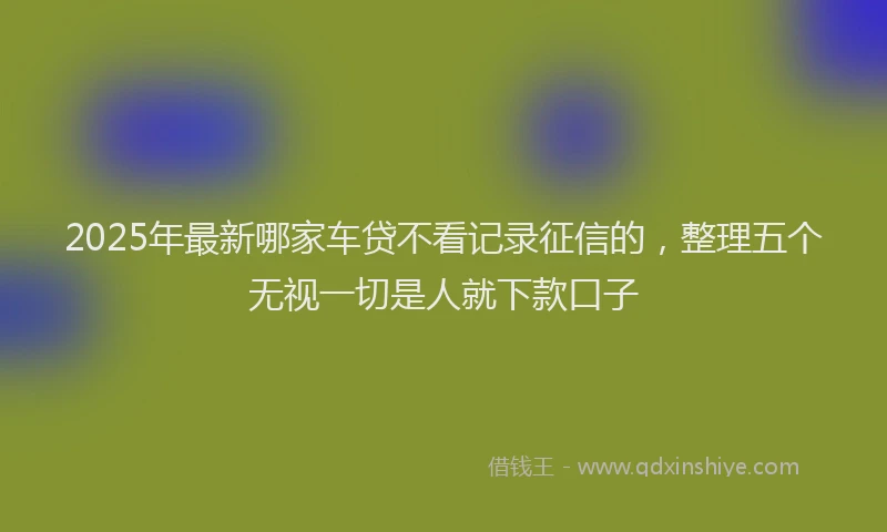 2025年最新哪家车贷不看记录征信的，整理五个无视一切是人就下款口子